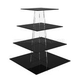 4 Tier Square Acrylic Cup Cake Stand F15011F