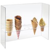 Five Cone Ice Cream Cone Holder with Sneeze Guard F15015F
